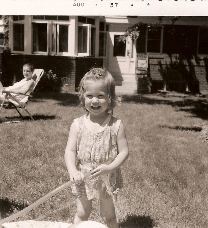 273 Holly and Mom - Fremont backyard August 1957